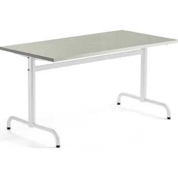 Jídelní stůl Stůl PLURAL, 1400x700x720 mm, linoleum, šedá, bílá