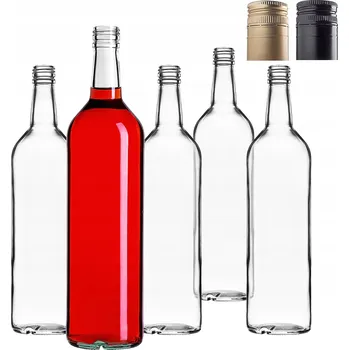 Láhev SKLENĚNÉ LÁHVE LIHOVINY 1L 1000 ml LÁHEV NA LIKÉRY A VODKU VÍČKO 40 ks