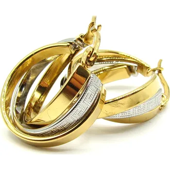 Náušnice Steel Jewelry Náušnice KRUHOVÉ VISACÍ Gold z Chirurgické oceli NS250142 dárkové balení zdarma