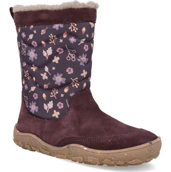 Dívčí zimní obuv Barefoot dětské zimní kozačky bLIFESTYLE - alpakaStyle Tex winterpflaume fialové Velikost: 28