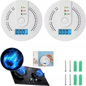Zabezpečovací technika 2X Detektor Oxidu Uhelnatého Senzor LCD Alarm Detektor