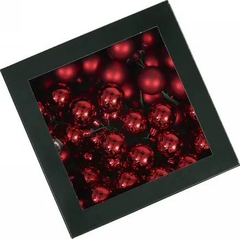 Vánoční dekorace Sada vánočních skleněných baněk 3 cm, červené, 72 ks