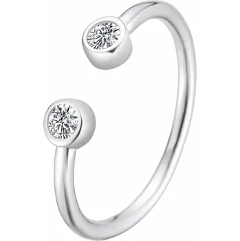 Prsten AGATO Něžný otevřený prsten se zirkony AGT-R33W Velikost: 53-57 (1,53 g)