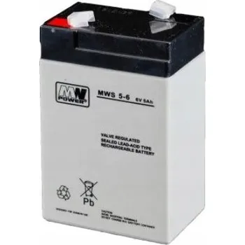 Záložní baterie Akumulátor MW Power MWS 5-6 6V 5Ah AGM pro hračkářskou pokladnu
