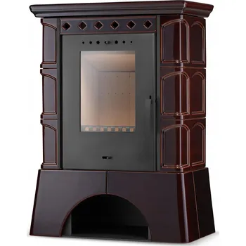 Krbová kamna Kachlová krbová Kamna ATOL 10 kW, hnědá barva