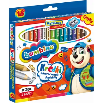 Pastelka Dřevěné Pastelky Bambino 18 barev + ořezávátko