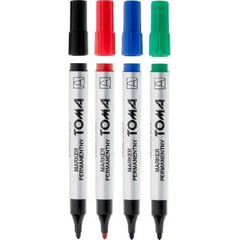 Permanentní popisovač černý Toma 4 ks