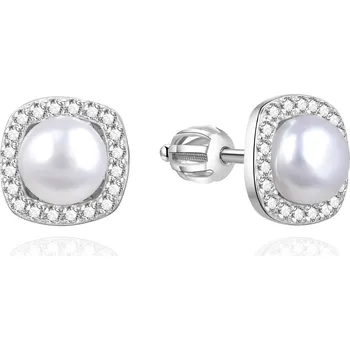 Náušnice AGATO Elegantní náušnice ze stříbra s pravou perlou AGUP3550PS