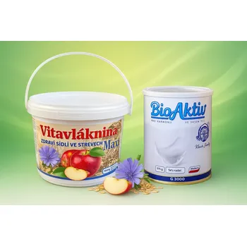 Vitavláknina 1000 g – Natural + BioAktiv Family (balíček 2 přípravků). (Balíček Vitavlákniny 1000 g - natural a BioAktivu klasik pro zlepšení imunity a zažívacího traktu.)