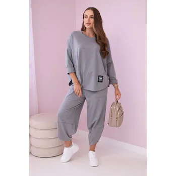 Fashionweek Italská pohodlná tepláková souprava K6171G Barva: šedý, Velikost: Universal