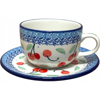 Šálek s podšálkem Třešně višně 200 ml dek. 2715 Keramika Bolesławiec