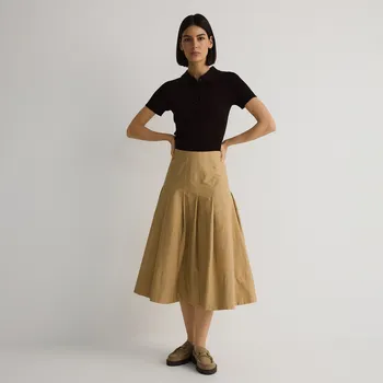 Dámská sukně Reserved - Plisovaná sukně se sklady - pšeničná - WC655-12X - WC655-12X-L