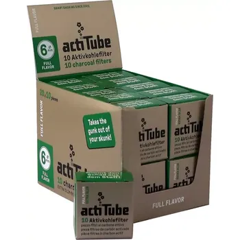 Filtry ActiTube EXTRASLIM, 6mm - 10ks v balení | box 20 (Filtry Actitube SLIM s aktivním uhlím. 10ks v balení.)