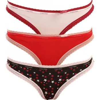 Kalhotky Dámské kalhotky 3pack QD3804E - W4Z - vícebarevná - Calvin Klein Barva: Mix barev, Velikost: XL