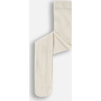 Dívčí Punčocháče s ecru vzorem 128/134 Coccodrillo WC5