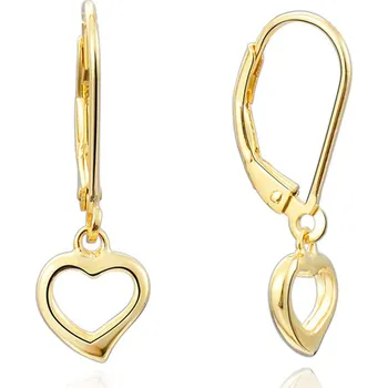 Náušnice AGATO Pozlacené stříbrné náušnice se srdíčky AGUC1960-GOLD