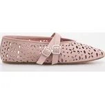 Reserved - Kožené baleríny s pásky - růžová - 147CQ-30X - 147CQ-30X-36