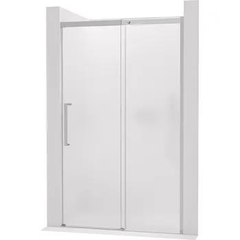 CERANO - Sprchové posuvné dveře Lantono - pravá - 8 mm - Soft-Close - chrom, mléčné sklo - 110x195 cm