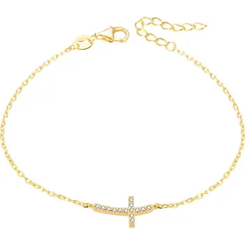 Náramek AGATO Pozlacený náramek s křížkem AGB484/20-GOLD