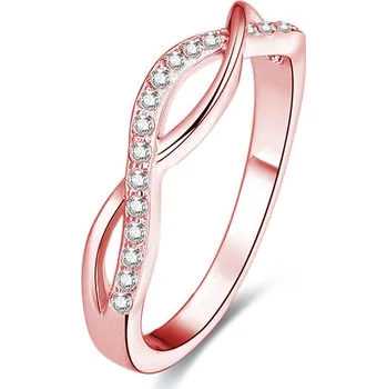 Prsten AGATO Růžově pozlacený prsten se zirkony AGG191 Velikost: 60 (2 g)