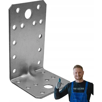 Úhloměr Tesařský úhelník ocelový děrovaný Pozink KPW2 90x50x55x2 Pan Łącznik