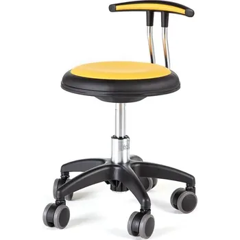 ESD Stolička na kolečkách STAR, 300-380 mm, umělá kůže, žlutá