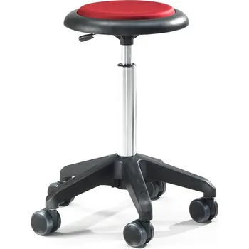 ESD Pracovní stolička DIEGO, výška 540-730 mm, mikrovlákno, červená