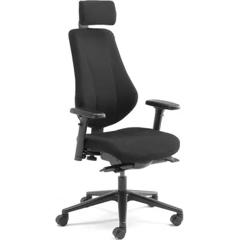 Kancelářská židle ALFORD, s područkami a opěrkou hlavy, černá