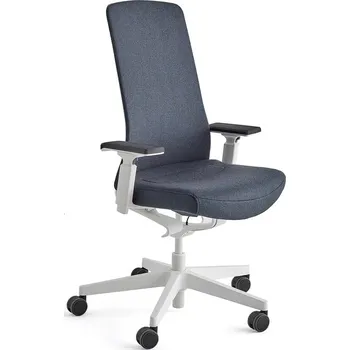 Kancelářská židle BELMONT, bílá, petrolejově modrá