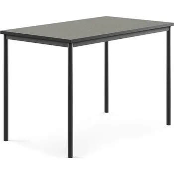 Jídelní stůl Stůl SONITUS, 1400x800x900 mm, antracitově šedé nohy, deska s linoleem, tmavě šedá