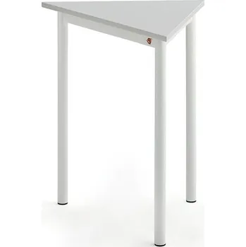 Psací stůl Stůl SONITUS TRIANGEL, 700x600x720 mm, bílé nohy, HPL deska tlumící hluk, šedá