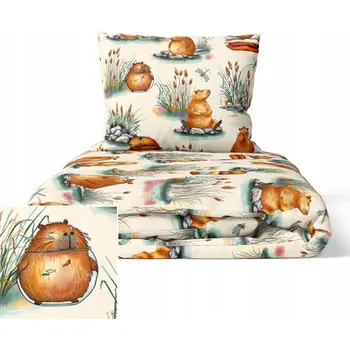 Povlečení Dětské povlečení 160x200cm pro děti, CERTIFIKÁT, vzor: KAPIBARY ECRI