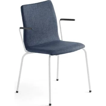 Jednací židle Konferenční židle OTTAWA, s područkami, modrý potah, bílá