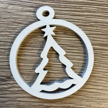 Vánoční dekorace Koulička zdobená výřez 8 cm - 12 tvarů Barva: Bílá, Varianta: Stromek