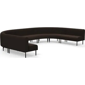 Pohovka Sedačka VARIETY, tvar U, potahová látka Blues CSII, tmavě hnědá