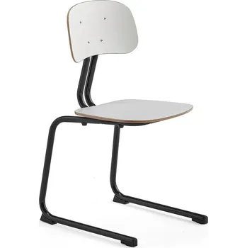 Jídelní židle Školní židle YNGVE, ližinová podnož, výška 460 mm, antracitově šedá/bílá