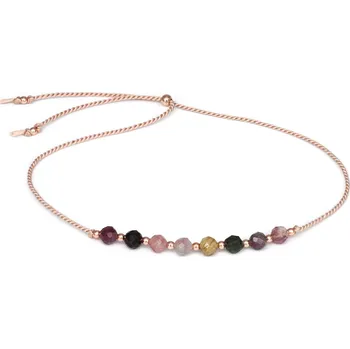 Náramek AGATO Šňůrkový náramek na nohu s melounovým turmalínem HE30N3RG-LP