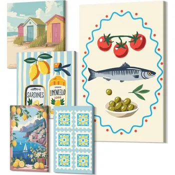 Obraz Sada obrazů na plátně Dekorace do kuchyně Středomořská kuchyně chutě