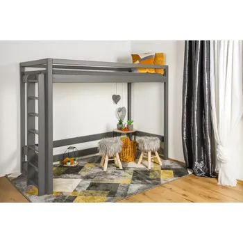 Postel MAXIDO Dětská postel Vali - horní spaní 180x80 šedá - průchod 130 cm (Český výrobek)