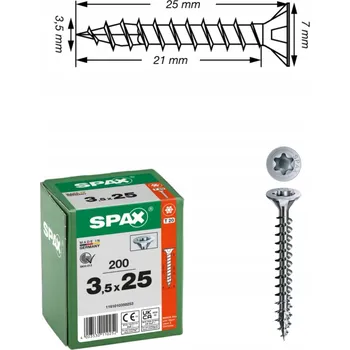 Vrták Šrouby do dřeva Spax 3,5 x 25 mm, 200 ks
