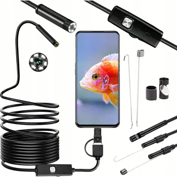 Inspekční endoskopická kamera 3v1 5,5 m IP67, průměr 5 mm, LED, USB