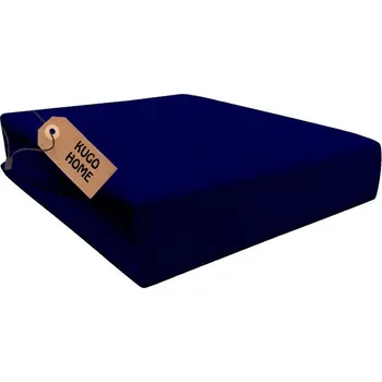 Prostěradlo PROSTĚRADLO JERSEY S GUMOU BAVLNA 90x200 cm BARVA TMAVĚ MODRÁ KUGO HOME