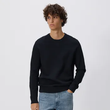 Pánský svetr Reserved - Strukturální svetr s bavlnou - černý - 9991N-99X - 9991N-99X-S