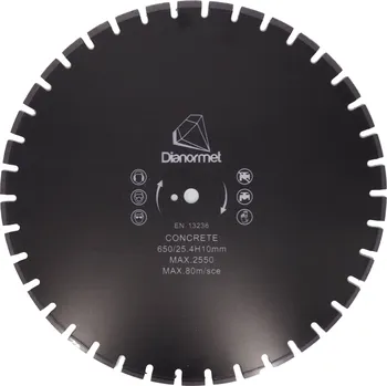 Řezný kotouč Diamantový kotouč 650 mm x 25,4 mm pro řezání SILKY, BETONU, DLAŽBY, CIHEL