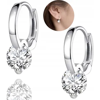 Náušnice Stříbrné kruhové Náušnice Bsrebra Ag 925 se zirkony, hypoalergenní