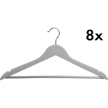 Šňůra na prádlo KESPER Šatní ramínka 8 ks, lotosové dřevo, šedá KESPER 67165