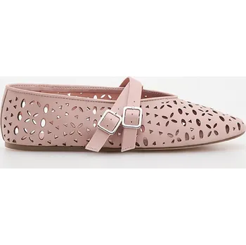 Dámské baleríny Reserved - Kožené baleríny s pásky - růžová - 147CQ-30X - 147CQ-30X-41