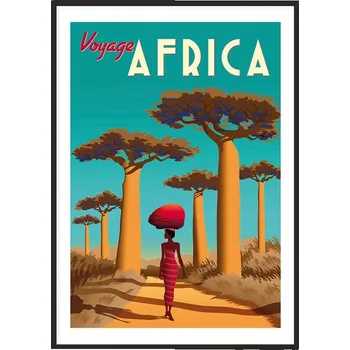 Obraz OBRAZ PLAKÁT V RÁMU 33x43 cm Afrika P1285