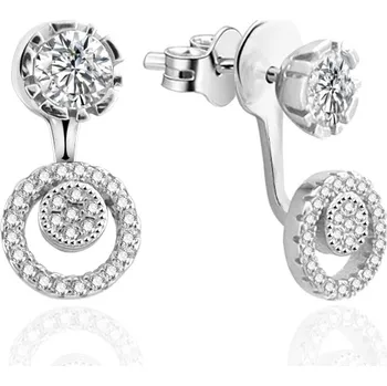 Náušnice AGATO Luxusní stříbrné náušnice 2 v 1 AGUP911