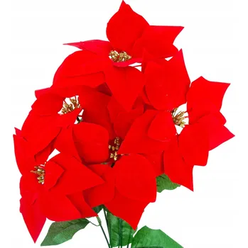 Vánoční dekorace VÁNOČNÍ HVĚZDA KYTICE VELKÁ UMĚLÉ KVĚTY VÁNOČNÍ HVĚZDA